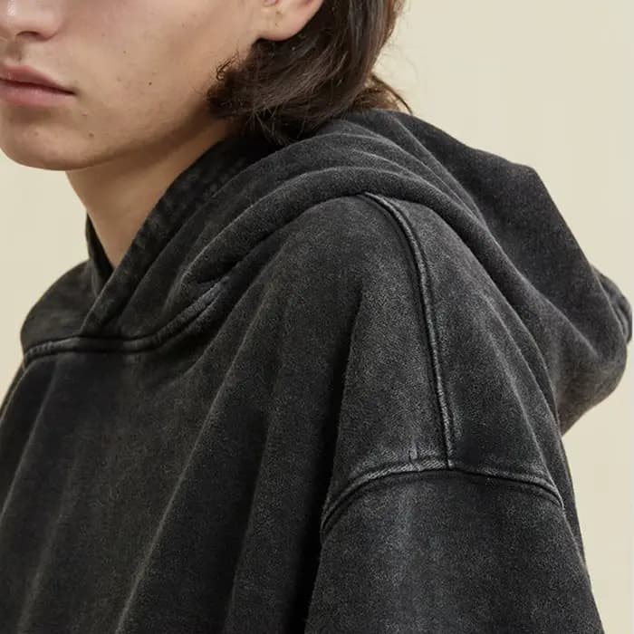 Sweats à capuche en coton lavés à l'acide vintage pour hommes et femmes