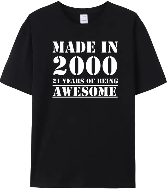 Fabriqué en 2000/2001/2002/2003/2004/2005 petit ami t-shirts Hip Hop cadeau d'anniversaire top t-shi