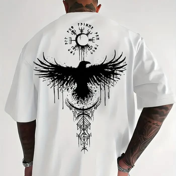 T-Shirt graphique Raven Totem pour hommes