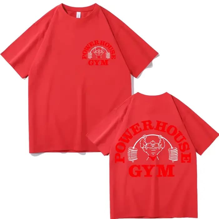 Powerhouse Gym Double face impression T-shirt haute rue mode tendance à manches courtes T-shirts hom