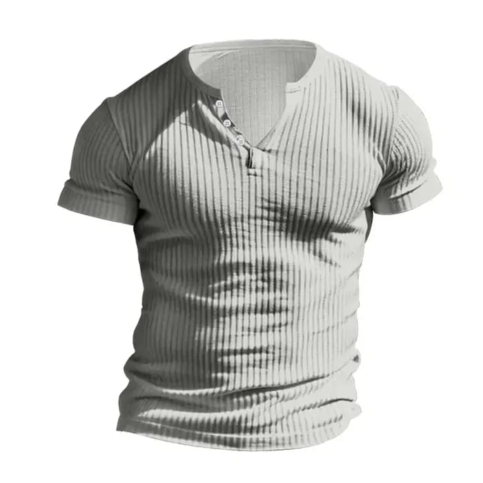 T-shirt Henley à Manches Courtes pour Homme