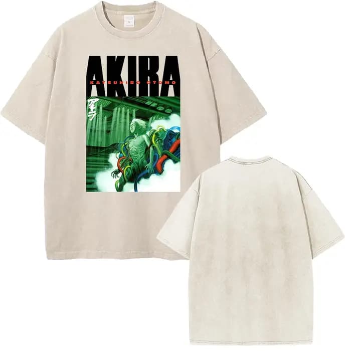 Shima Tetsuo Akira T-shirt graphique Mnaga lavé surdimensionné
