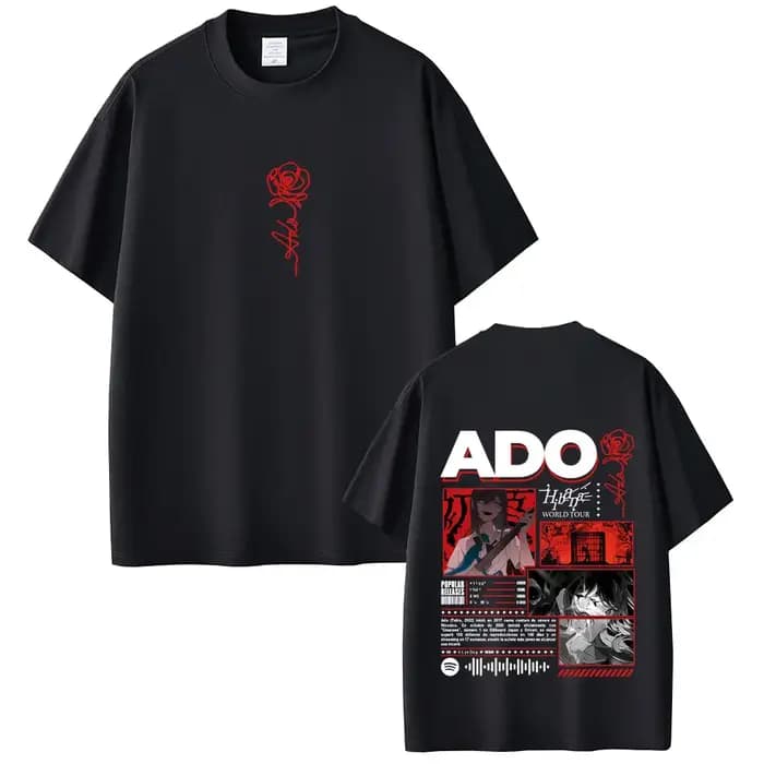 Ado Hibana Tour du monde 2025 T-shirt hommes femmes mode Pop musique t-shirts unisexe Y2k Style japo