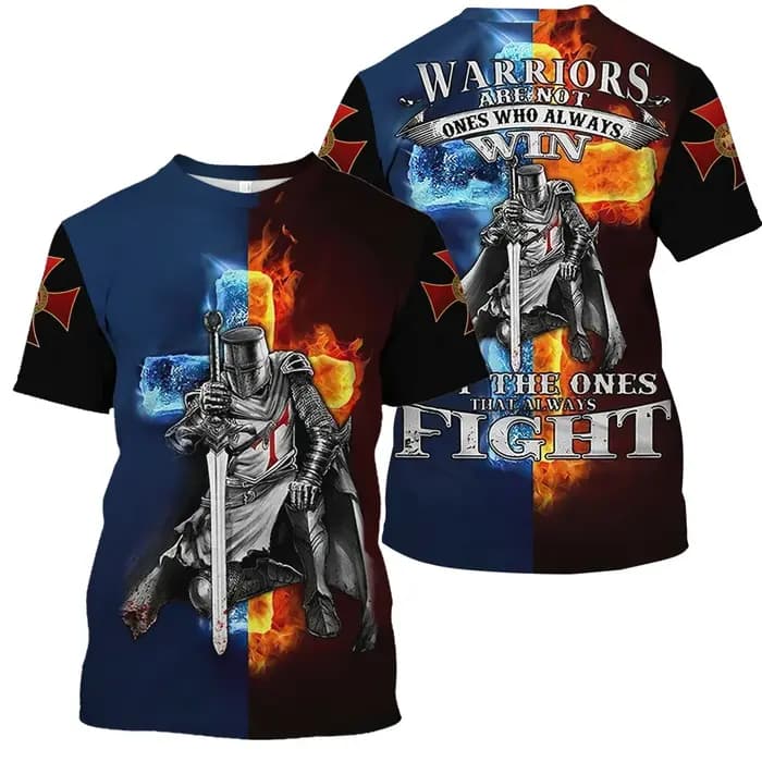 2025 T-shirt Vintage pour hommes 3D chevalier imprimé hauts rue Hip Hop col rond manches courtes T-shirt surdimensionné T-shirt hommes vêtements