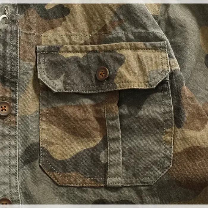 Chemise camouflage décontractée en coton pour hommes