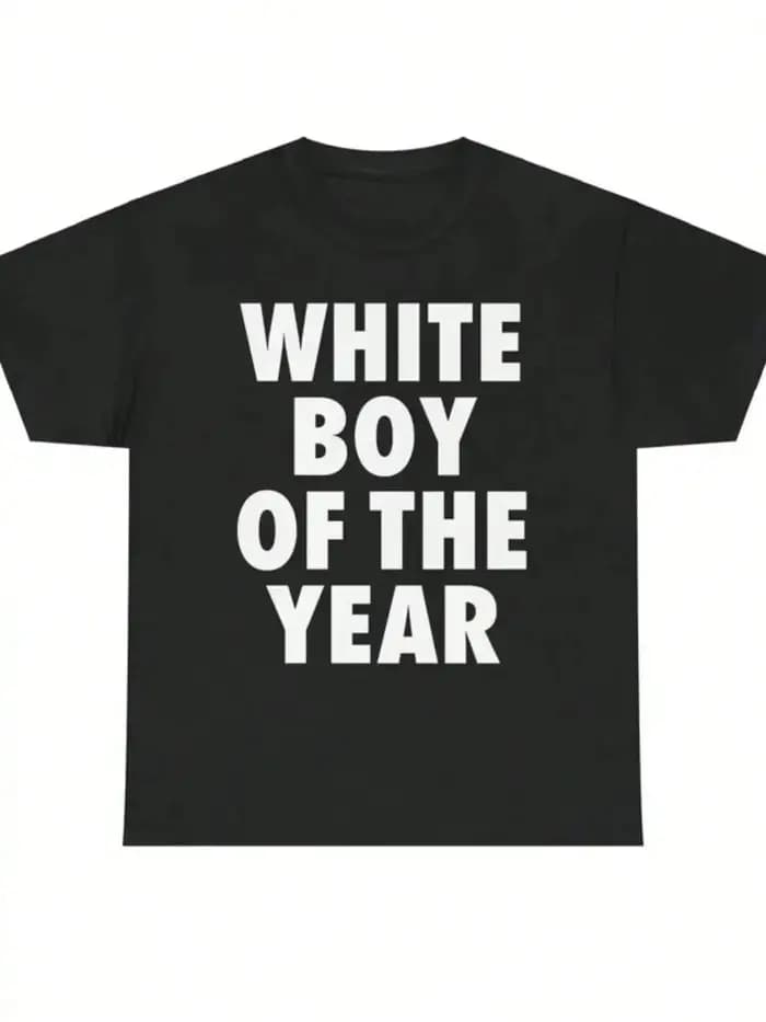 T-shirts WHITE BOY OF THE YEAR en coton imprimé à manches courtes