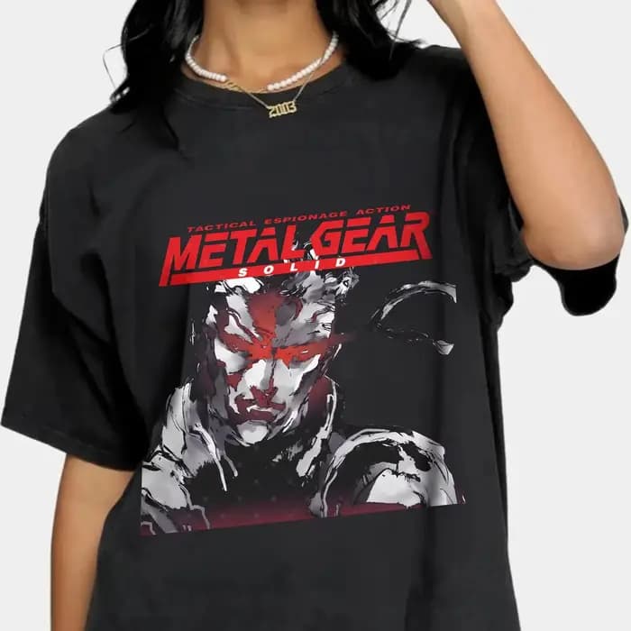Metal Gear solide T-shirts pour unisexe drôle Metal Gear chemise été à manches courtes T-shirts soli