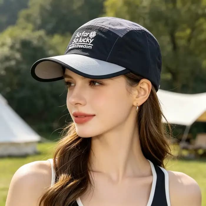 Casquette de baseball à cinq panneaux color-block pour hommes et femmes
