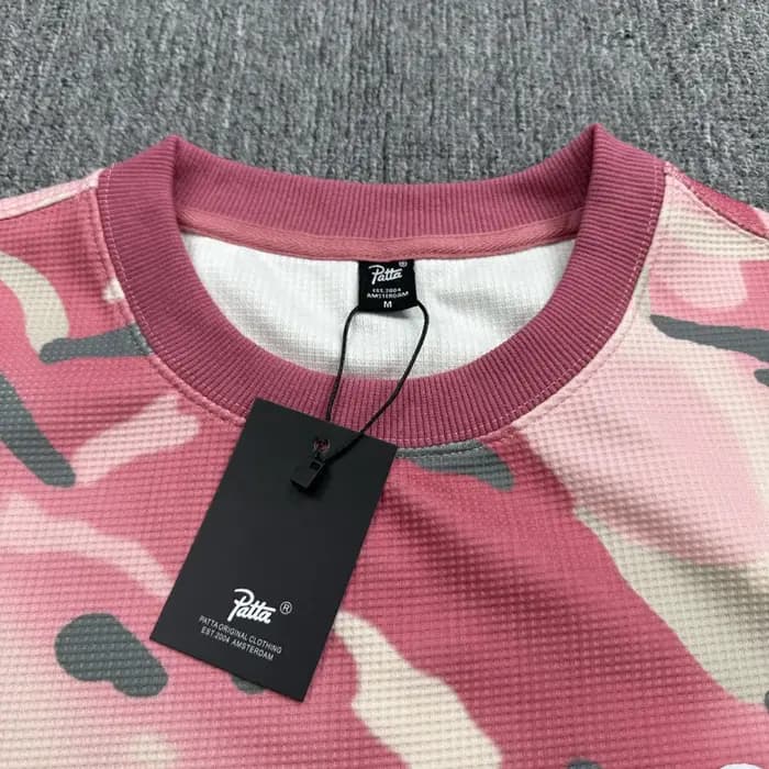 Patta sweat à capuche américain à la mode rouge Camouflage col rond sweats hommes femmes Vintage surdimensionné pull ample