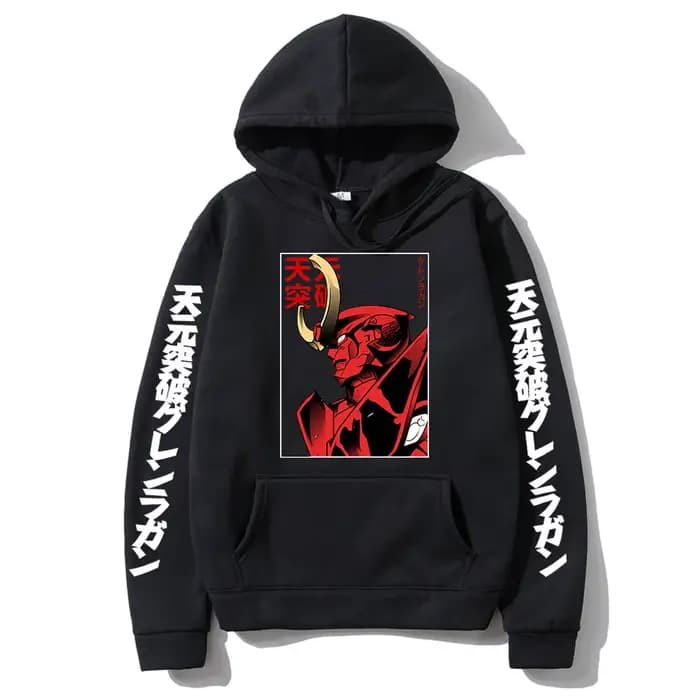 Anime Tengen Toppa Gurren Lagann Mecha sweat à capuche imprimé graphique hommes