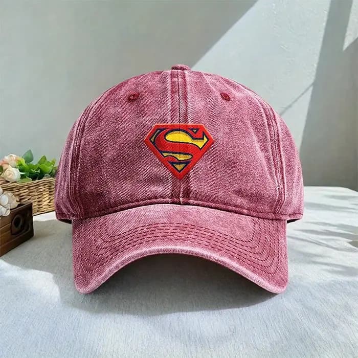 Casquette de baseball délavée avec imprimé Superman DC, style classique, mode hip-hop, chapeau léger