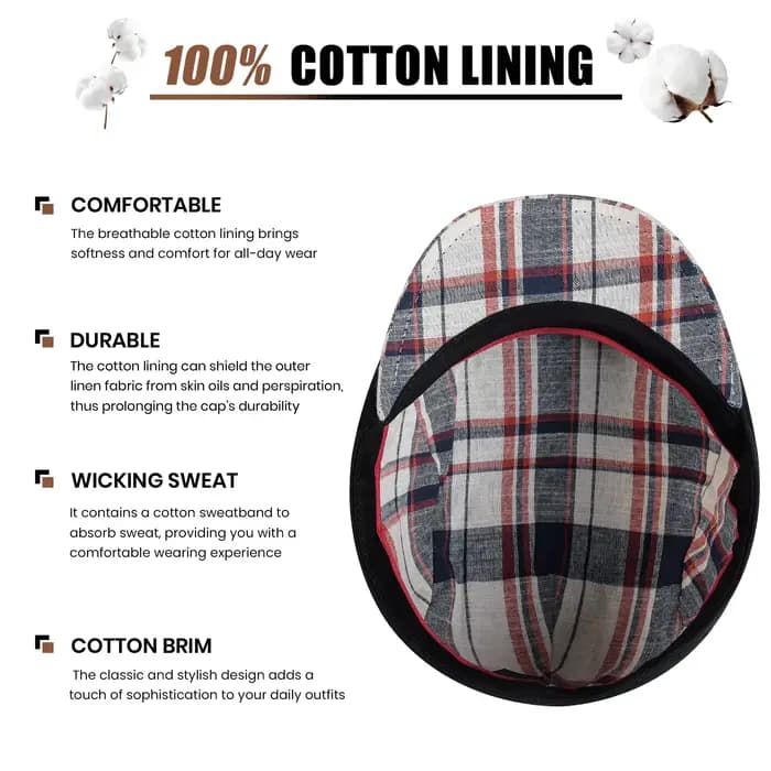 Jangoul hommes casquette plate doux Vintage lin chapeaux décontracté rétro gavroche chapeau béret pour homme conduite
