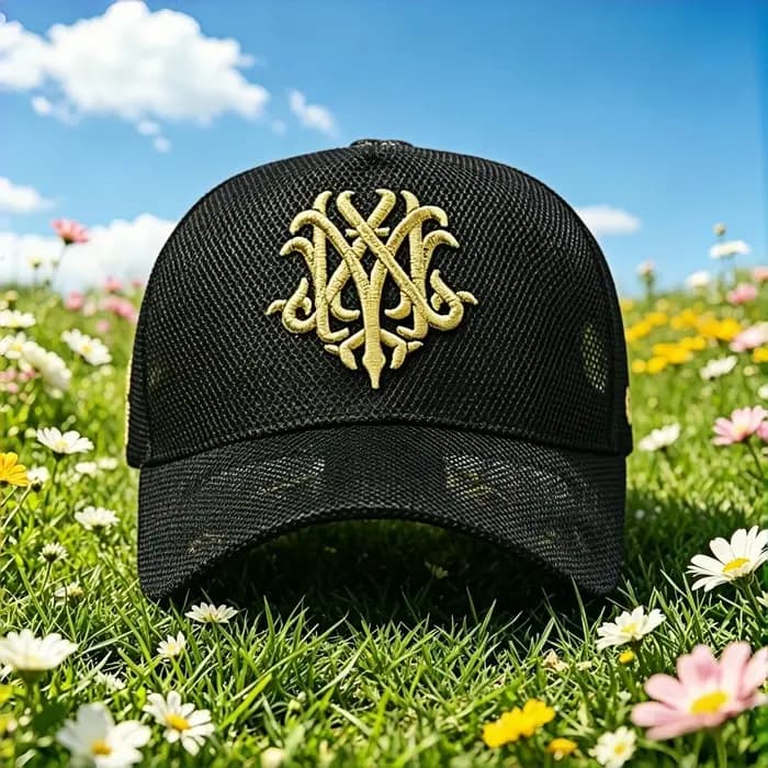 Casquette Trucker en Maille Respirante avec Broderie Gothique, Chapeau d'Été Réglable pour Hommes et Femmes, Idéal Streetwear et Activités de Plein Air