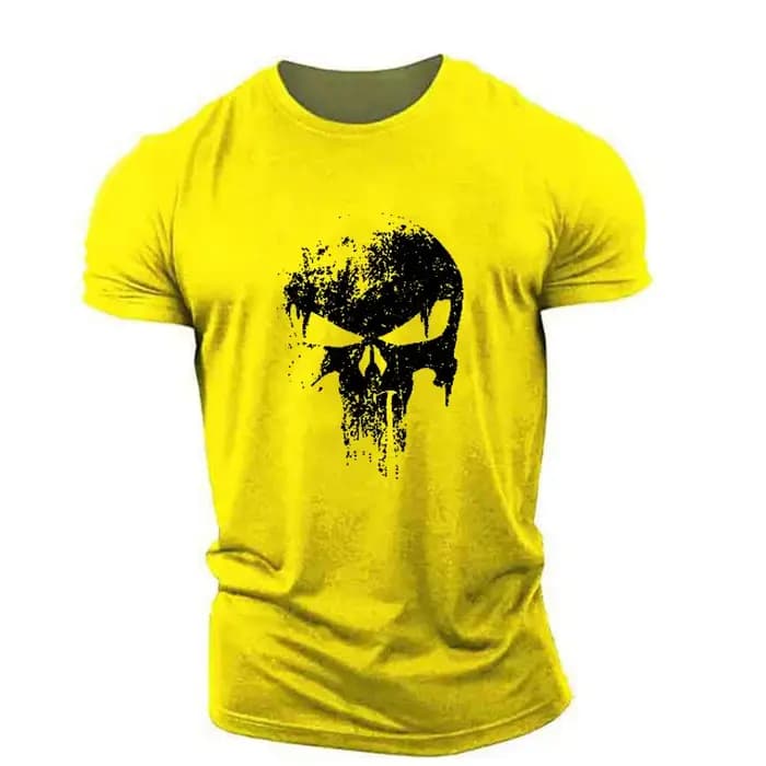 T-shirt Horror Skulls à manches courtes pour hommes, imprimé en 3D, style de rue masculin, haut de s