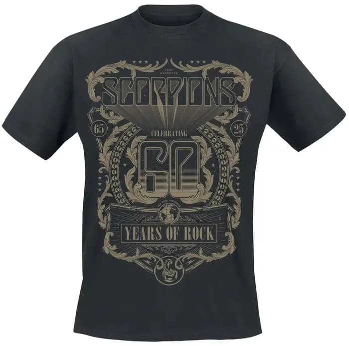 T-Shirt avec Logo triangulaire Scorpions Rock Band