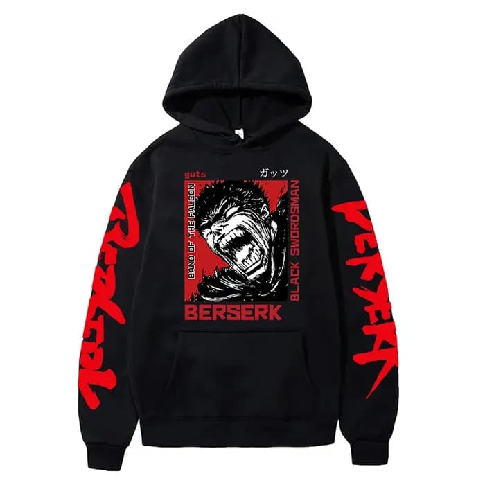 Anime Berserk sweats à capuche pour hommes japonais Harajuku mode nouveau sweat