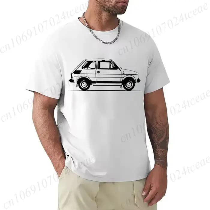 Brand Design T-Shirts Summer New Classic Old Car Print Man Fashion