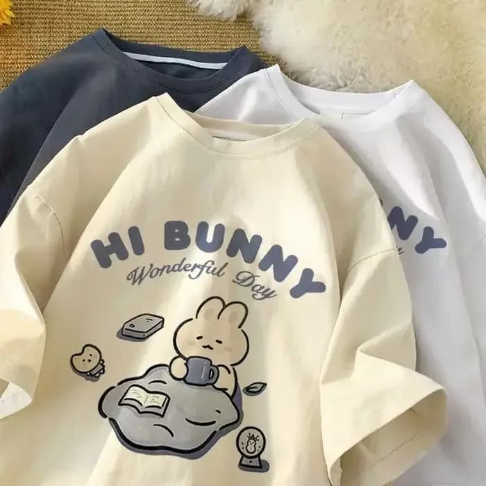 Cartton Hi Bunny imprimé femmes T-shirt à manches courtes