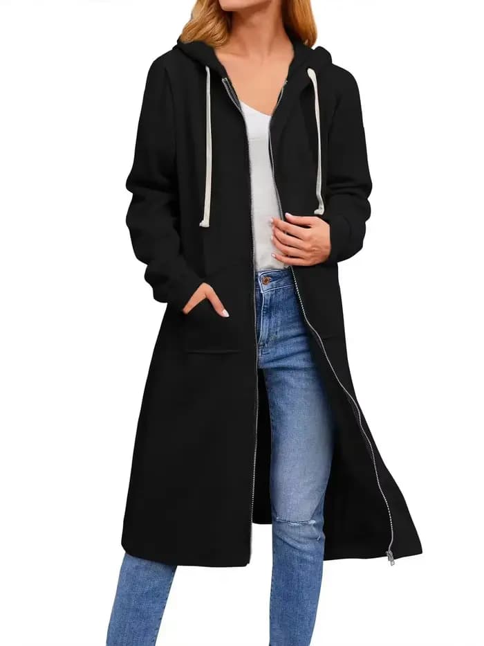 Sweats à capuche zippés pour femmes avec poches