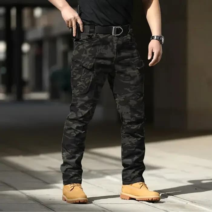 Pantalon cargo tactique pour hommes – Softshell, tissu extensible, poches multiples, bouton volant,