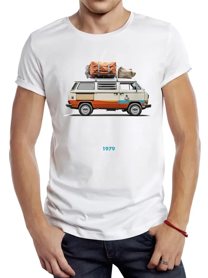 SPAPEX Vintage camping-car hommes t-shirt décontracté Van vie mâle hauts Hipster rétro Camper Bus paquet imprimé