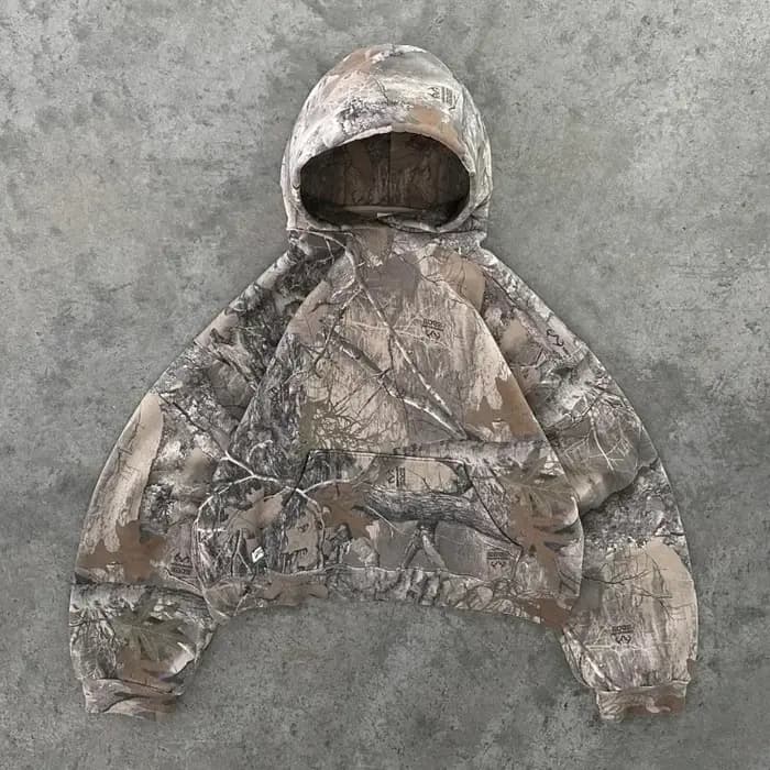 Streetwear sweat à capuche zippé Y2K vêtements hommes femmes Harajuku gothique rétro camouflage graphique