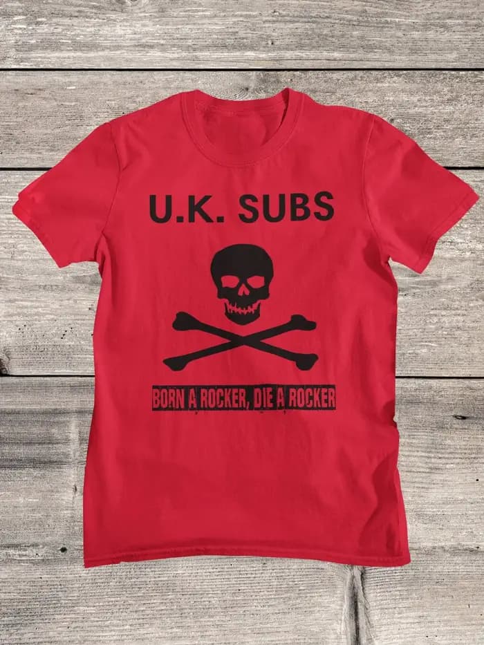 T-shirt de groupe britannique Subs, poste punk anglaise