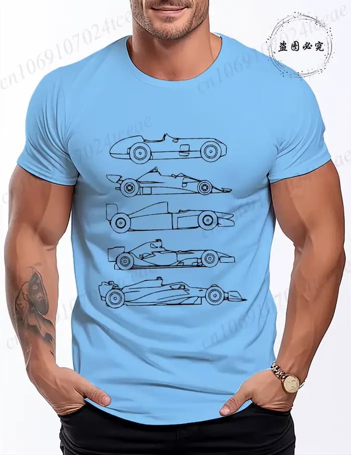 T-shirt vintage de course automobile pour hommes et femmes