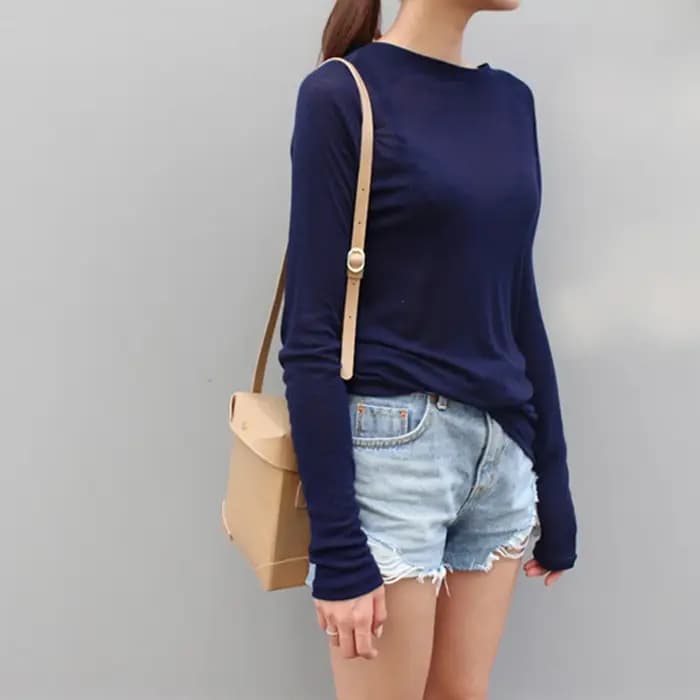 T-shirt sexy à manches longues pour femme