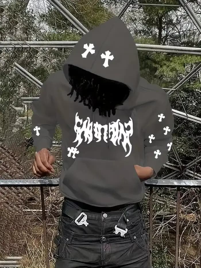 Le nouveau sweat à capuche pour hommes pour l'automne de 2025 présente une simplicité hip-hop de mode décontractée et une impression croisée en 3D