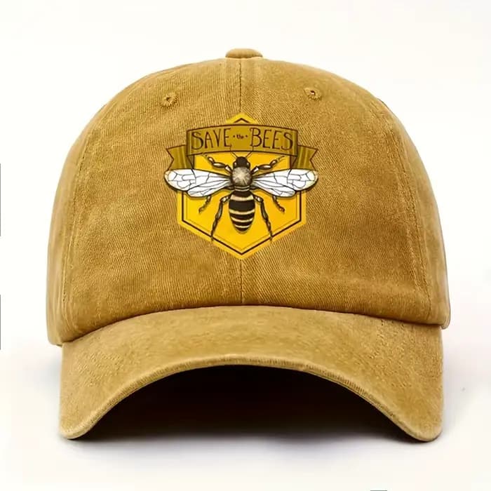Casquette de baseball imprimée abeille, casquette décontractée d'extérieur réglable pour hommes et f