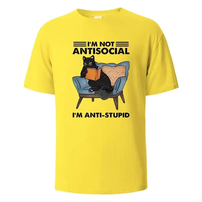 T-Shirt d'Été Antisocial pour Homme et Femme