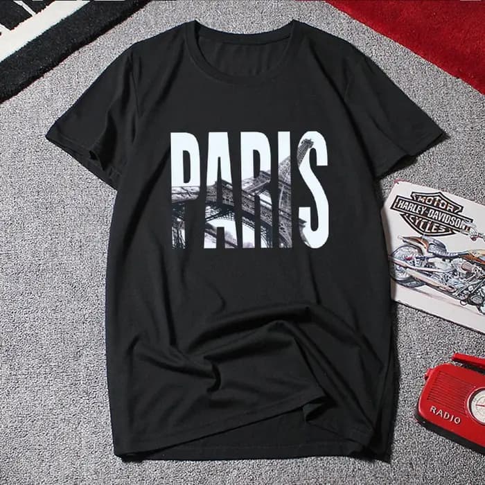 T-Shirt Blanc à Manches Courtes et Col Rond pour Homme