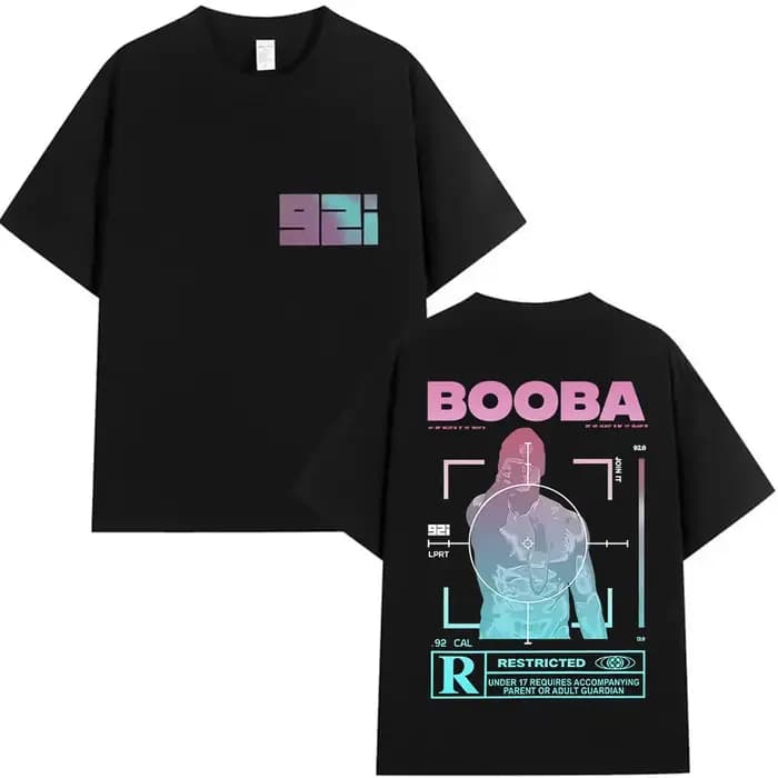Rappeur BOOBA B2O Tour 2025 t-shirts graphiques hommes Hip Hop gothique à manches courtes T-shirt rétro haute qualité