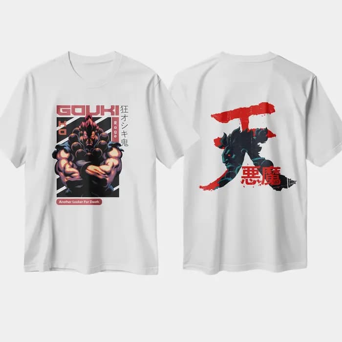 T-shirt de jeu japonais classique avec imprimé Gouki de chasseur