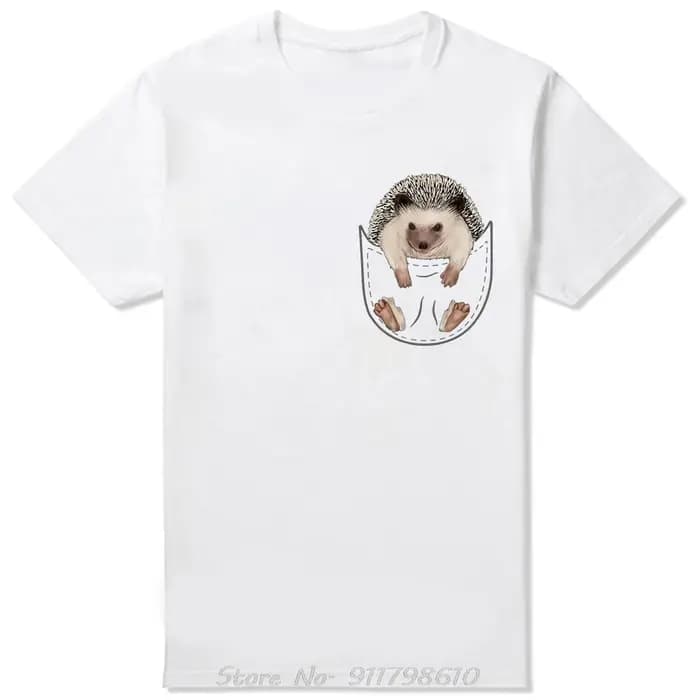 Vêtements pour hommes hérissons poche Animal hérisson classique surdimensionné T-shirt été coton
