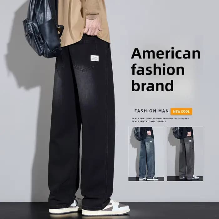 Jean homme 2025 automne et hiver nouveau américain rétro ample droit décontracté pantalon à jambes larges