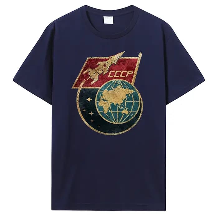 CCCP Original russe espace urss t-shirt classique mode hommes coton col rond