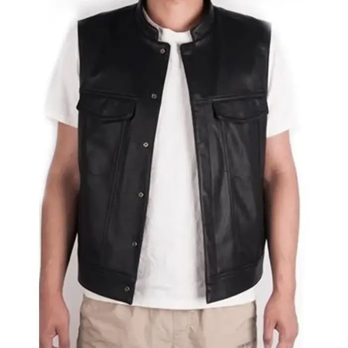 Classique hommes col montant moto Biker gilet en cuir mâle élégant nouveaux vêtements automne hiver