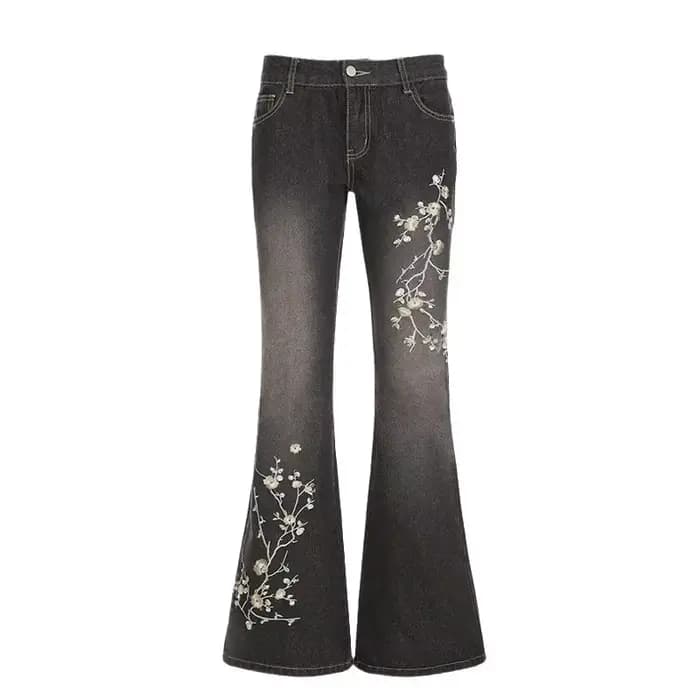 Jean vintage coupe bootcut taille basse pour femme
