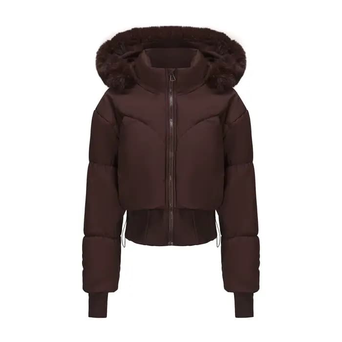 Blouson Bomber Femme 2026 à Capuche Court Veste d'Hiver