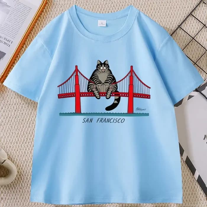 B-Kliban Cat San Francisco T-Shirt pour hommes et femmes