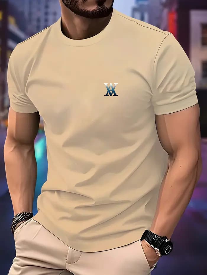 T-shirt de course à col rond pour hommes