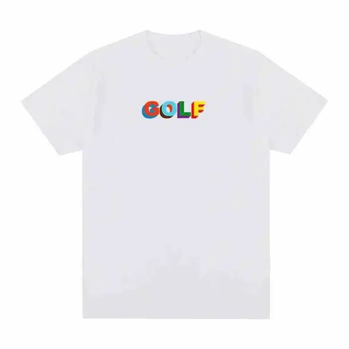 T-shirt Hip-hop coloré style américain avec inscription « Golf » pour l'été – Haut décontracté à man