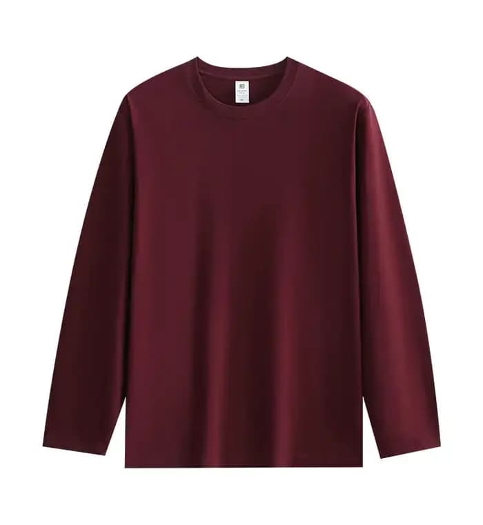 2025 nouveau T-Shirt en coton de couleur unie à manches longues coupe ample grande taille