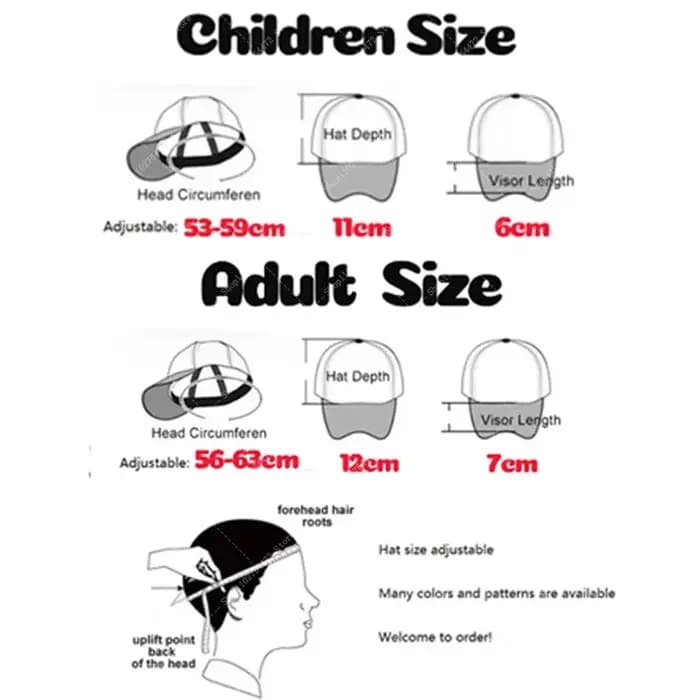 Casquettes de baseball réglables pour adultes et enfants