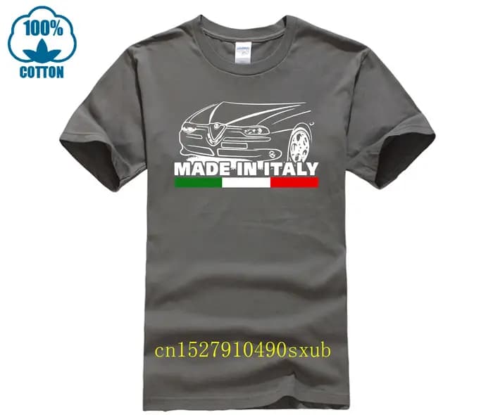 Alfa décontracté col rond ample été T-shirt pour hommes Romeo fabriqué en italie col