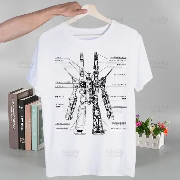 Macross Anime hommes Hip Hop Streetwear impression T-shirt t-shirts à manches courtes mode Harajuku Kawaii
