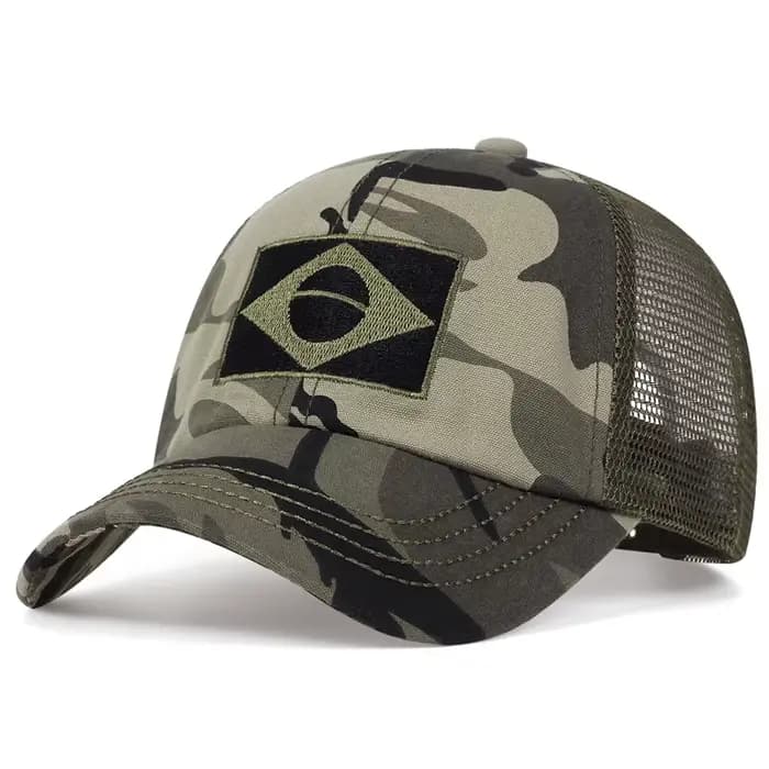 Casquette de baseball camouflage drapeau brésilien, casquette de combat dans la jungle réglable en c