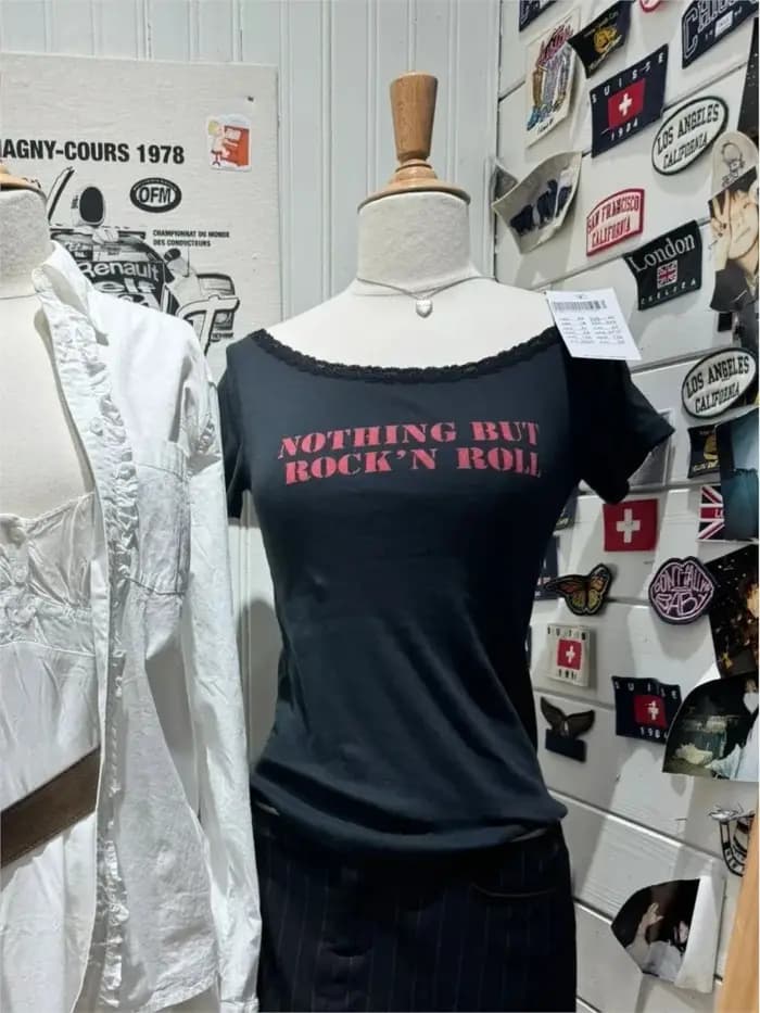 Nouveaux T-shirts pour femmes en coton bleu marine